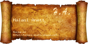 Halasi Anett névjegykártya