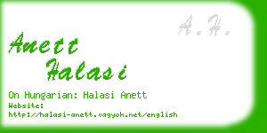 anett halasi business card
